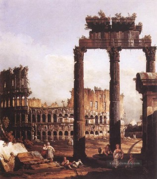 Capriccio mit dem Kolosseum städtischen Bernardo Bell Ölgemälde
